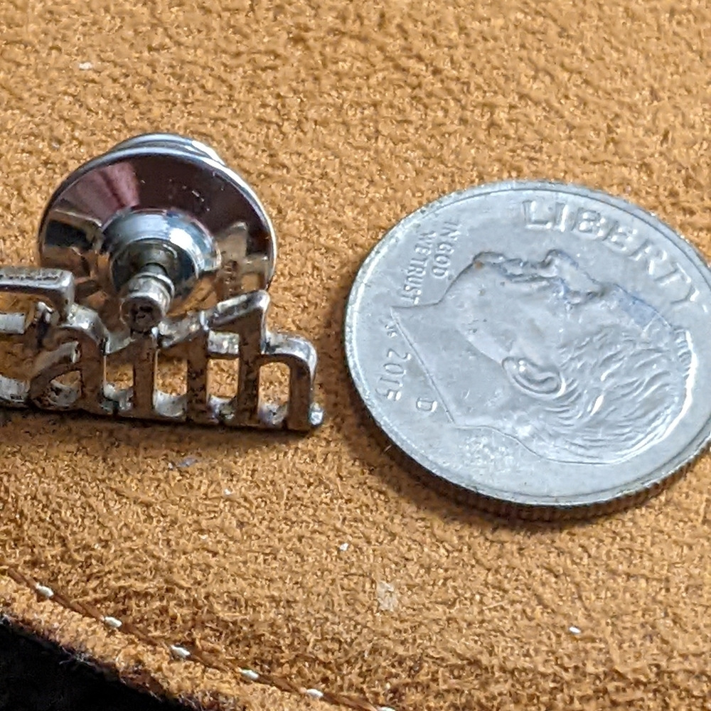 Authentic Vintage Tiffany & Co. Sterling silver Faith pin